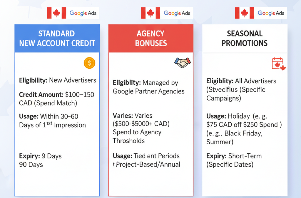 Google ads credit / promotional amount in Canada 2026 May updated