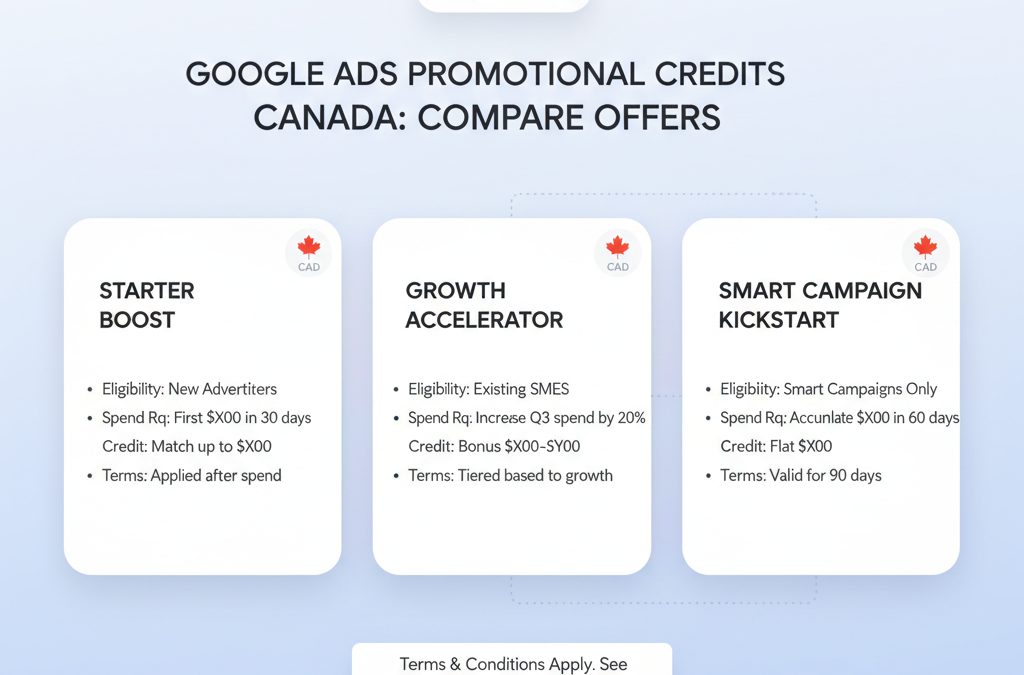 Google ads credit / promotional amount in Canada 2026 May updated