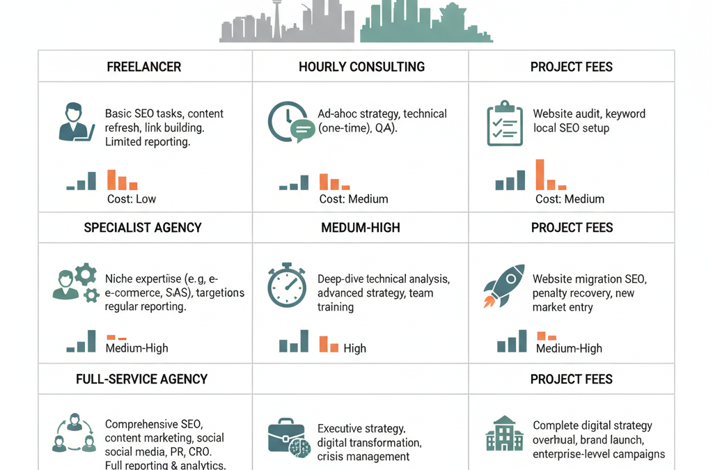 How much Canadian SEO companies charge avg in 2026?
