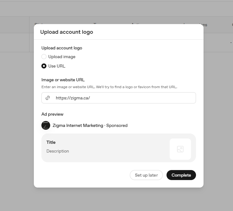 Campaign review page showing all settings before launch